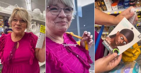 A mom putting googly eyes on things at Walmart