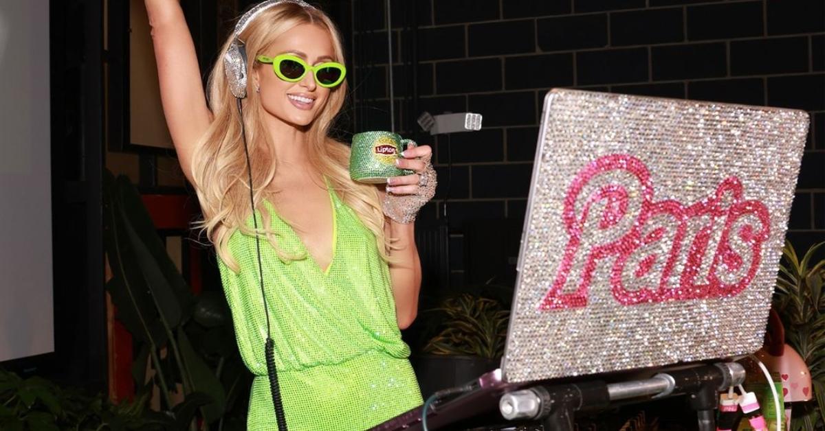 Paris Hilton in a DJ booth