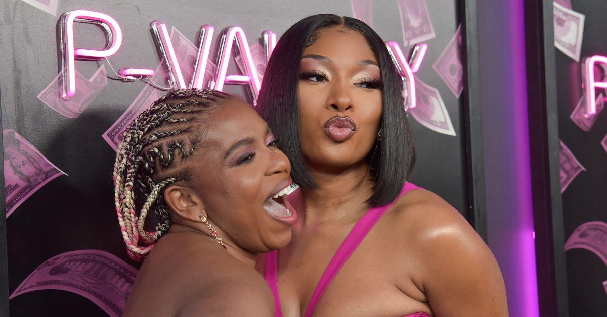 (l-r): 'P-Valley' creator Katori Hall and Megan Thee Stallion at the show's premiere.