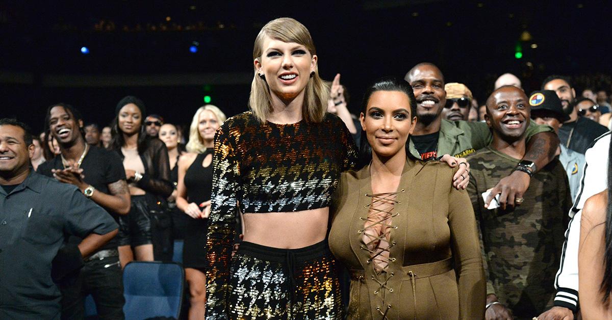 Taylor Swift and Kim Kardashian at the 2015 VMAs.