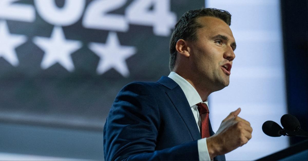 Charlie Kirk speaks at the 2024 Republican National Convention. 