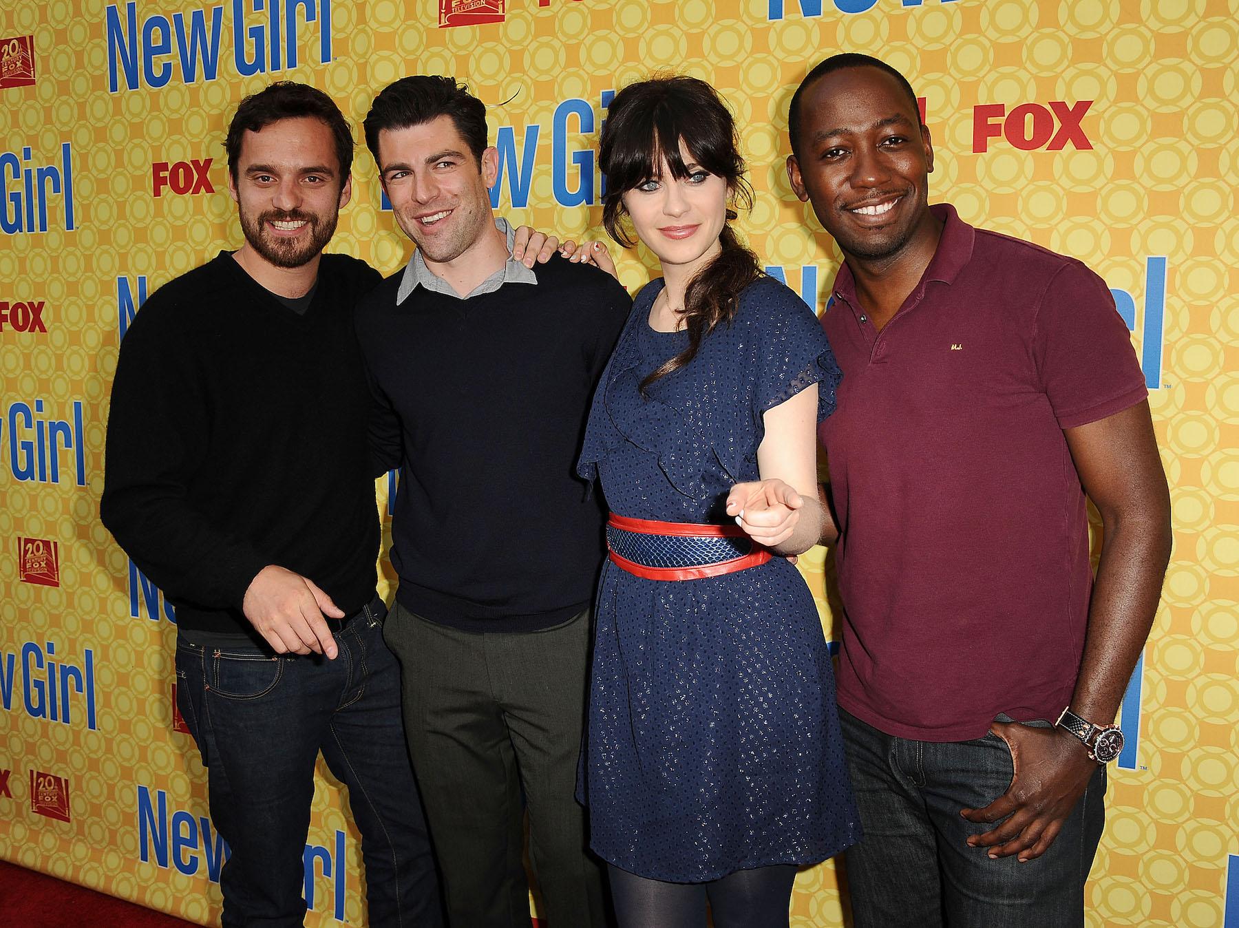 Jake M. Johnson, Max Greenfield, Zooey Deschanel and Lamorne Morris