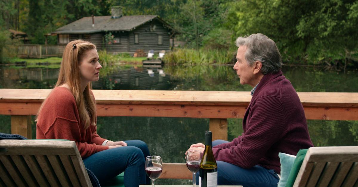 (l-r): Alexandra Breckenridge and Tim Matheson filming 'Virgin River.'