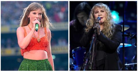 Taylor Swift and Stevie Nicks performing onstage.