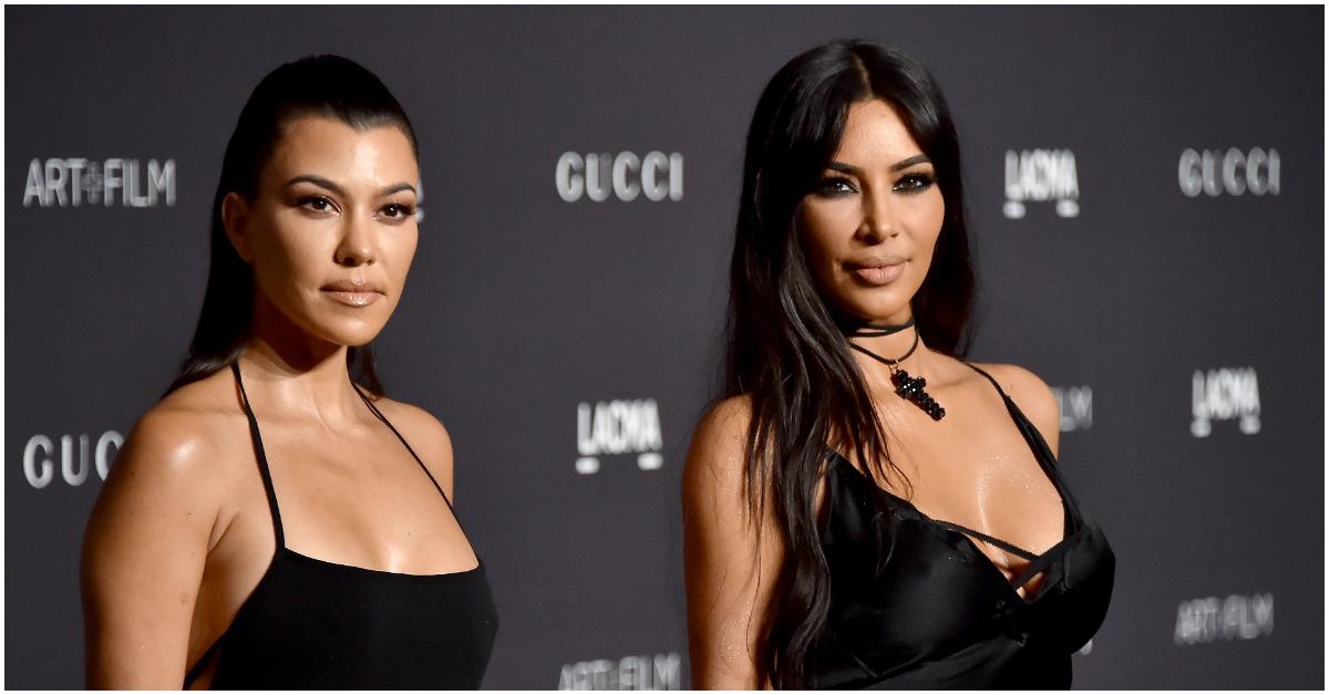 (l-r): Kourtney Kardashian and Kim Kardashian