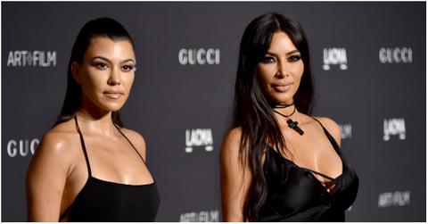 (l-r): Kourtney Kardashian and Kim Kardashian