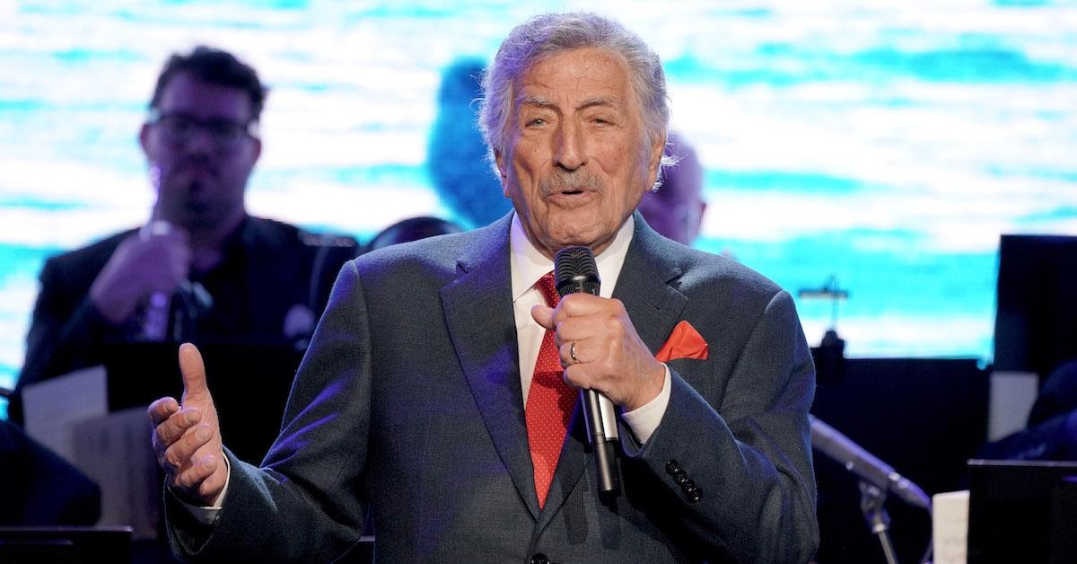 Tony Bennett performs onstage at the Statue Of Liberty Museum Opening Celebration 
