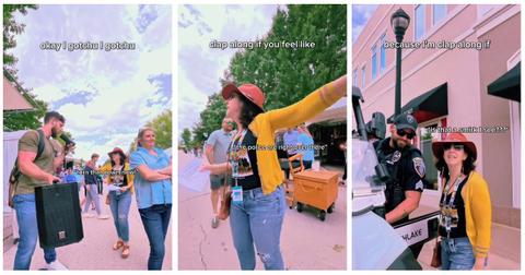 Farmer's Market Karen tries to turn down the music