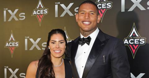 Kelsey Plum and Darren Waller at the inaugural IX Awards at Allegiant Stadium on June 17, 2022, in Las Vegas