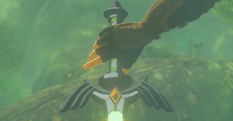 Link reaches for the Mastersword in 'Legend of Zelda: Tears of the Kingdom'