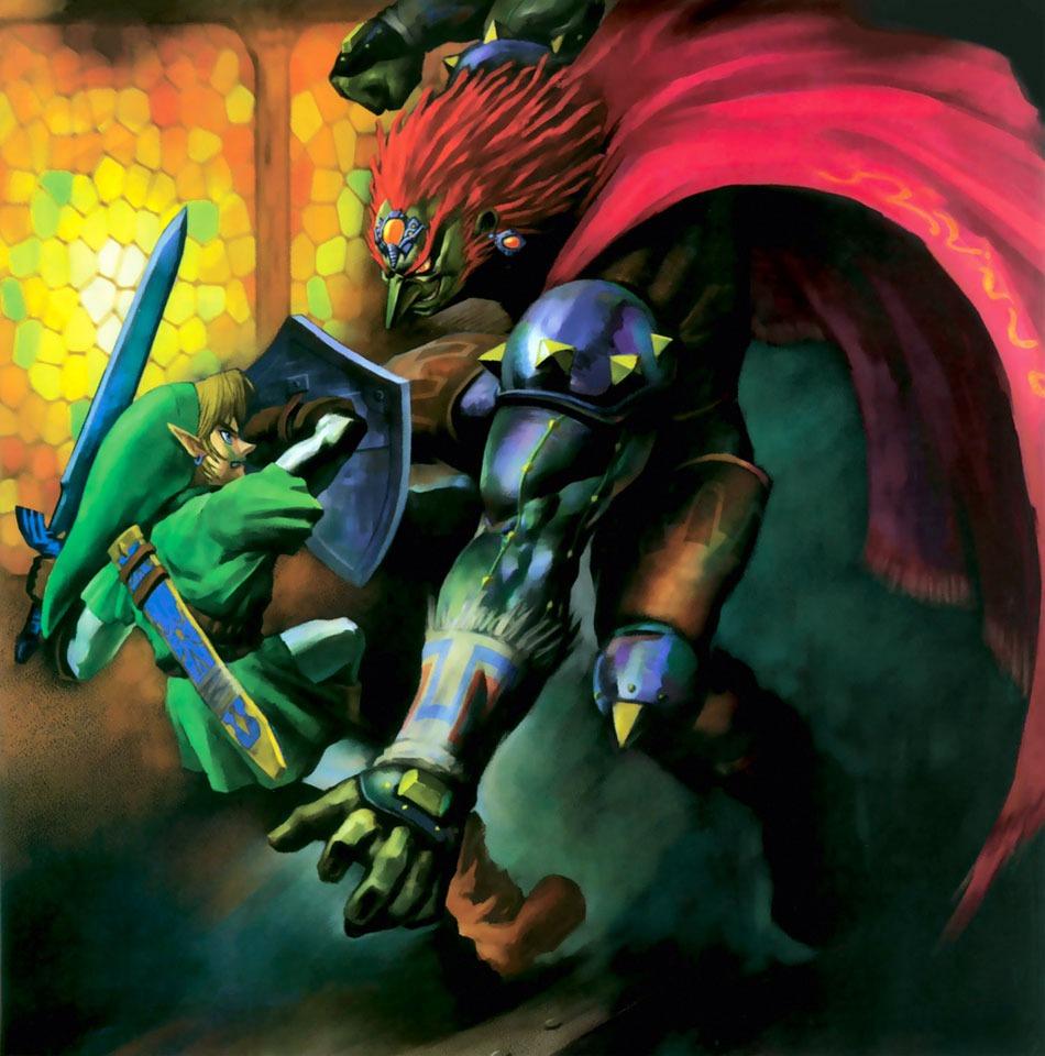 Ganondorf battling Link.