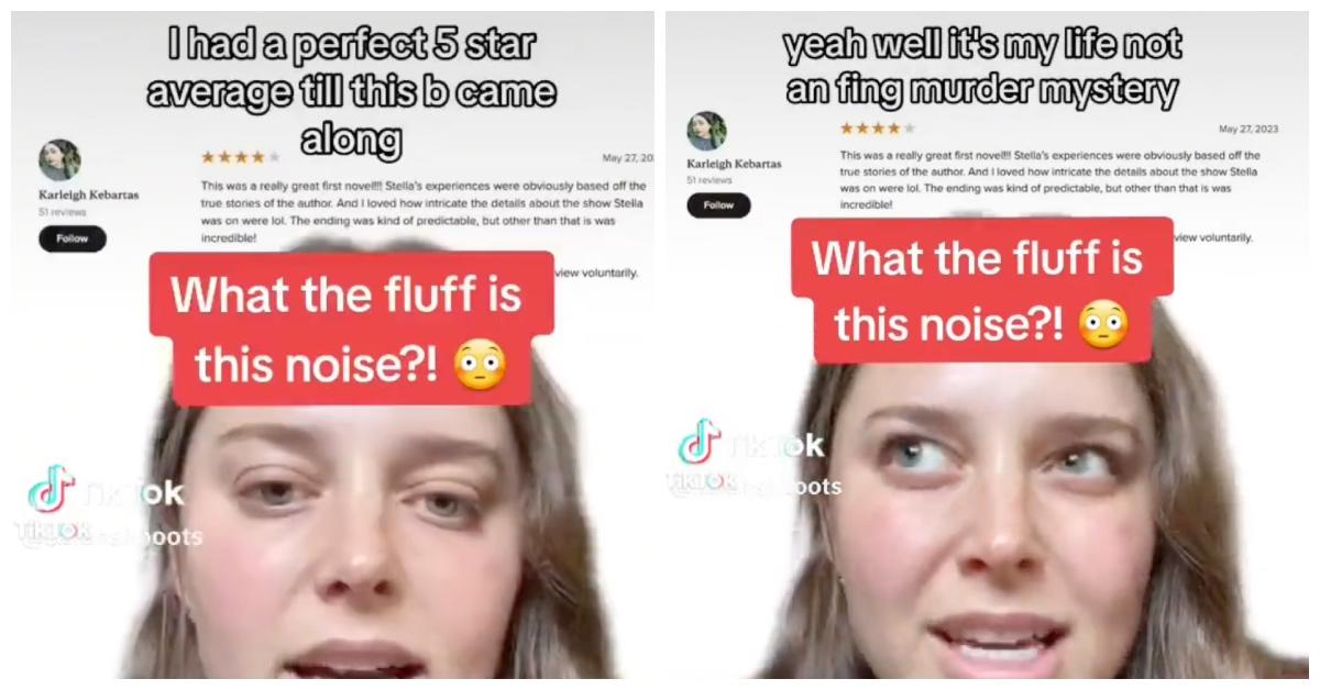 Re-post of author Sarah Stusek's original TikTok slamming a reviewer for giving her four stars.