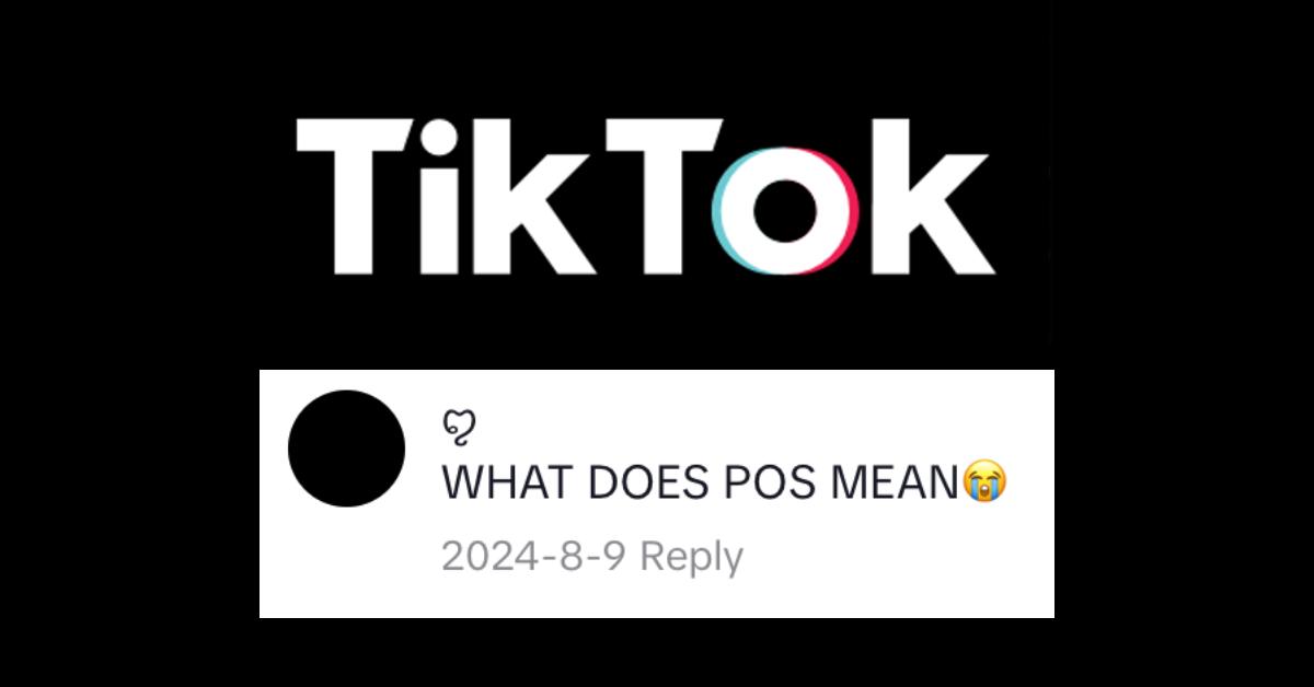 TikTok logo and someone asking what "POS" means.