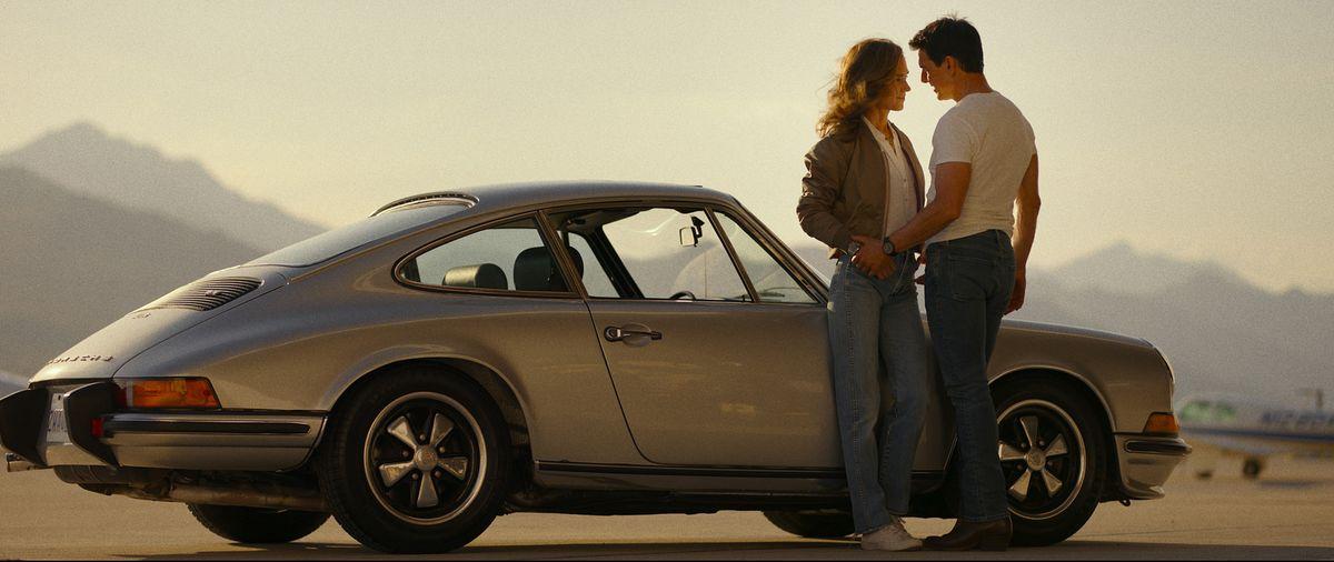 Tom Cruise as Pete "Maverick" Mitchell and Jennifer Connelly as Penny Benjamin in 'Top Gun: Maverick.'