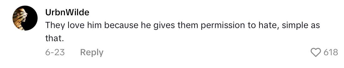Comment on viral video of woman saying she got into an argument with a MAGA supporter.