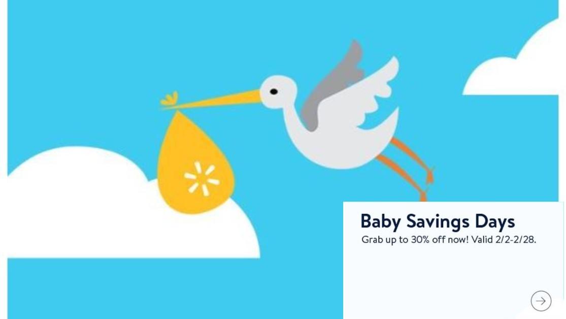 Walmart hosting Baby Savings Day online, in-store