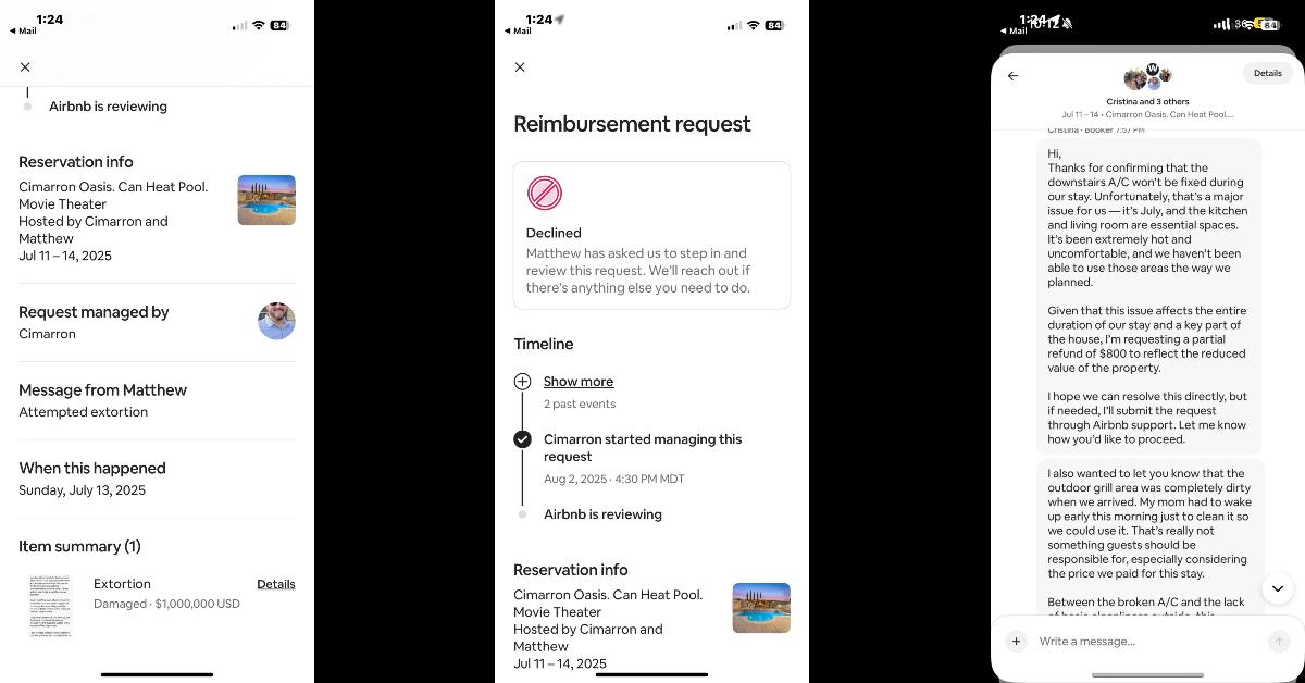Airbnb Host Charges Guest $1 Million for "Attempted Extortion"