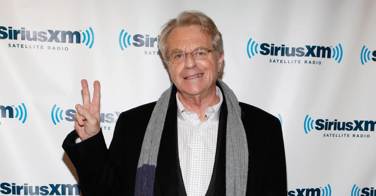 Jerry Springer posing for a photograph