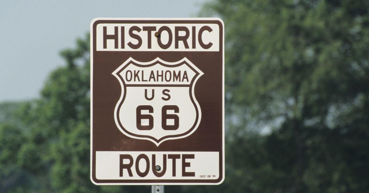 An Oklahoma Route 66 sign