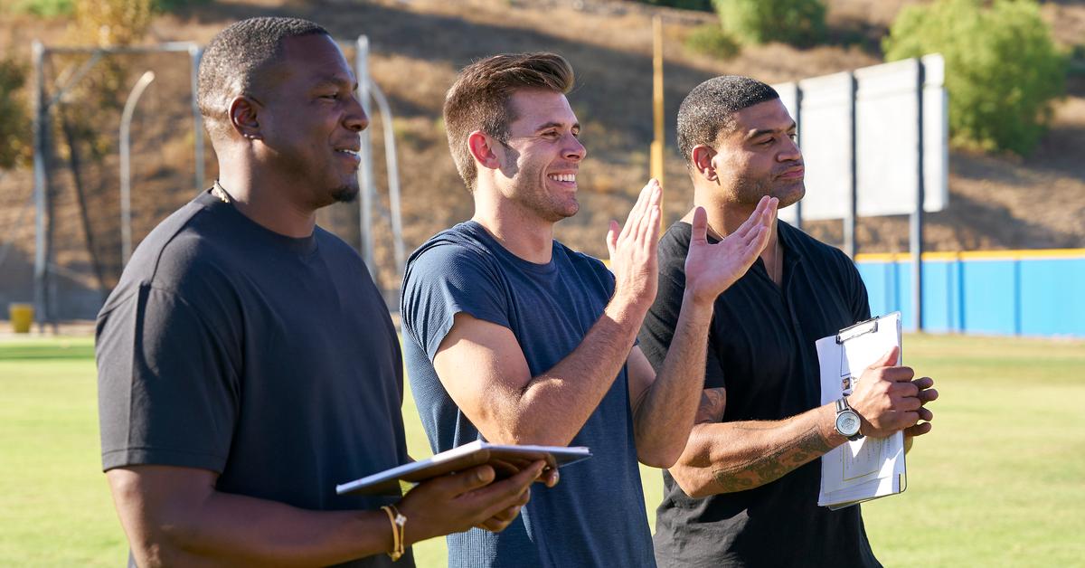 'The Bachelor' star Zach Shallcross with Antonio Gates and Shawne Merriman.