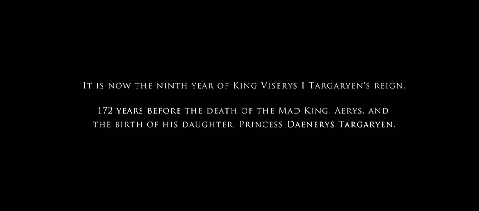 『ハウス・オブ・ザ・ドラゴン』はマッドキングの死と娘のデナーリス・ターガリエン誕生の172年前が舞台。