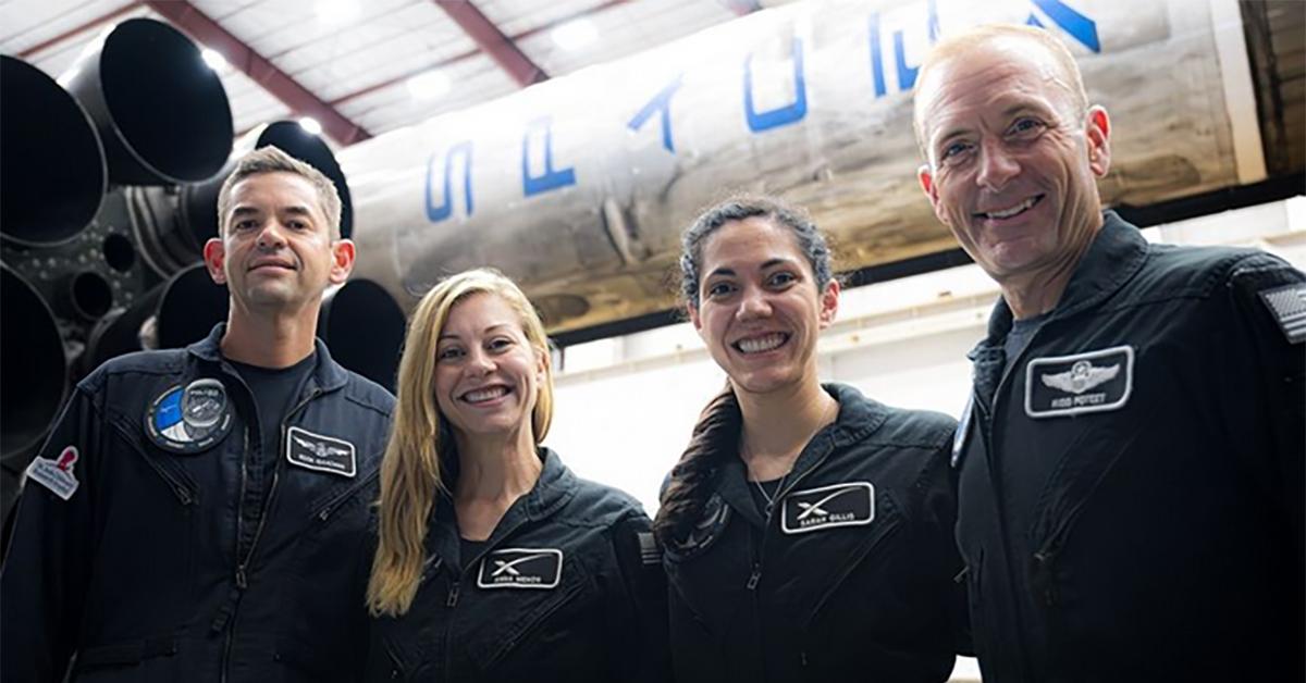 Jared Isaacman (left) as part of the Polaris Dawn space mission crew