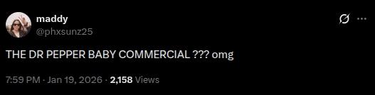 X post about the Dr Pepper baby jingle.