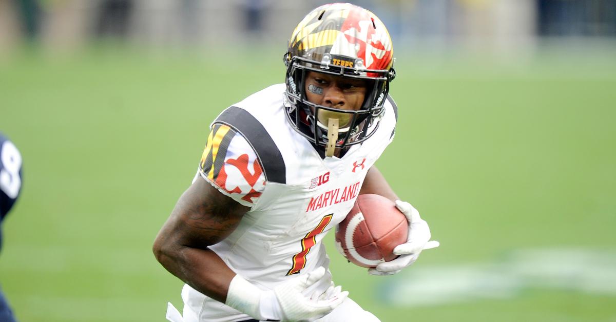 Stefon Diggs playing for the University of Maryland in 2014
