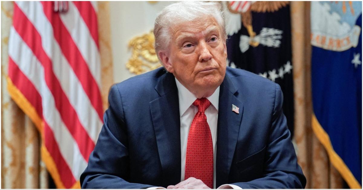 President Trump with a serious look on his face