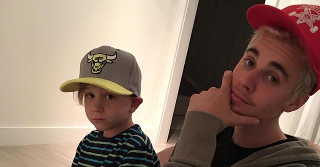 Justin Bieber and little brother