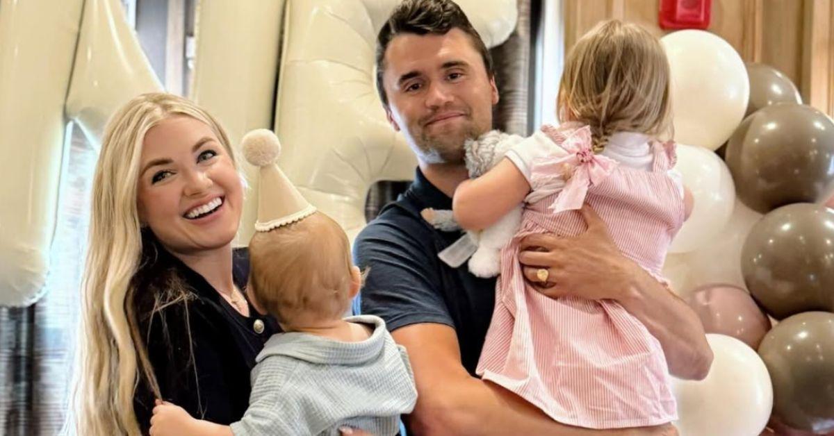 Erika and Charlie Kirk and their two children. 