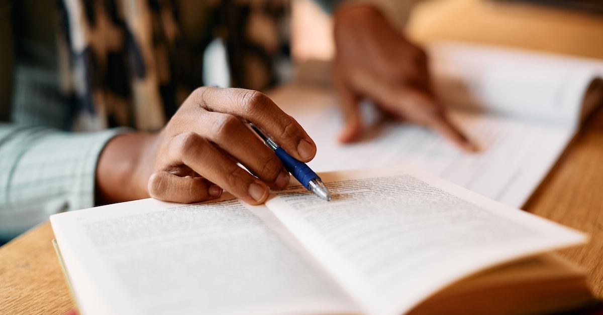 A student studying