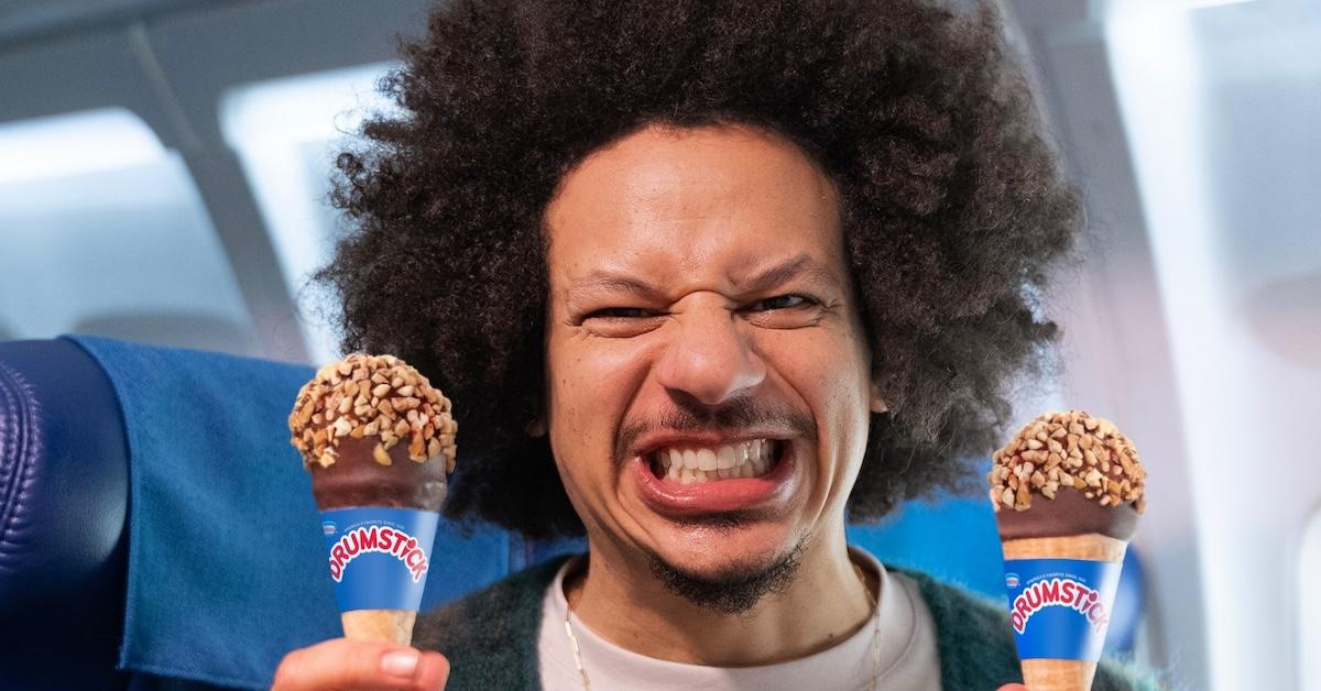 Eric Andre with the Drumstick ice creams