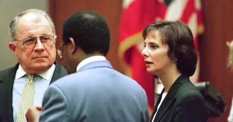 F Lee Bailey, Johnnie Cochran, and Marcia Clark in 1995