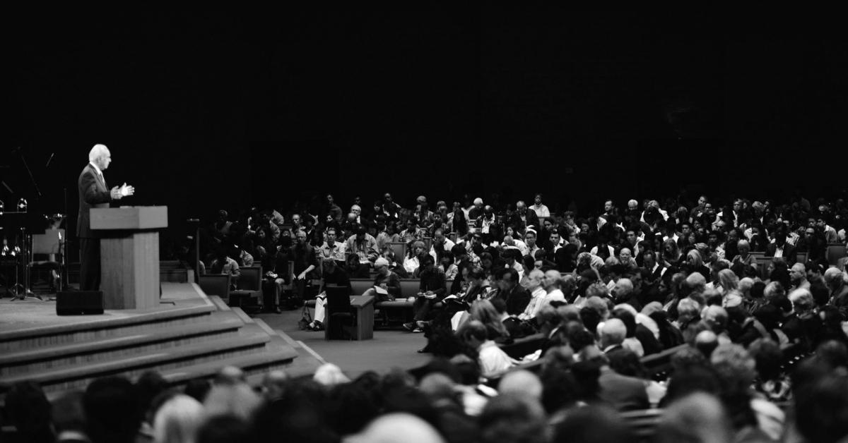 Pastor John MacArthur gives a sermon