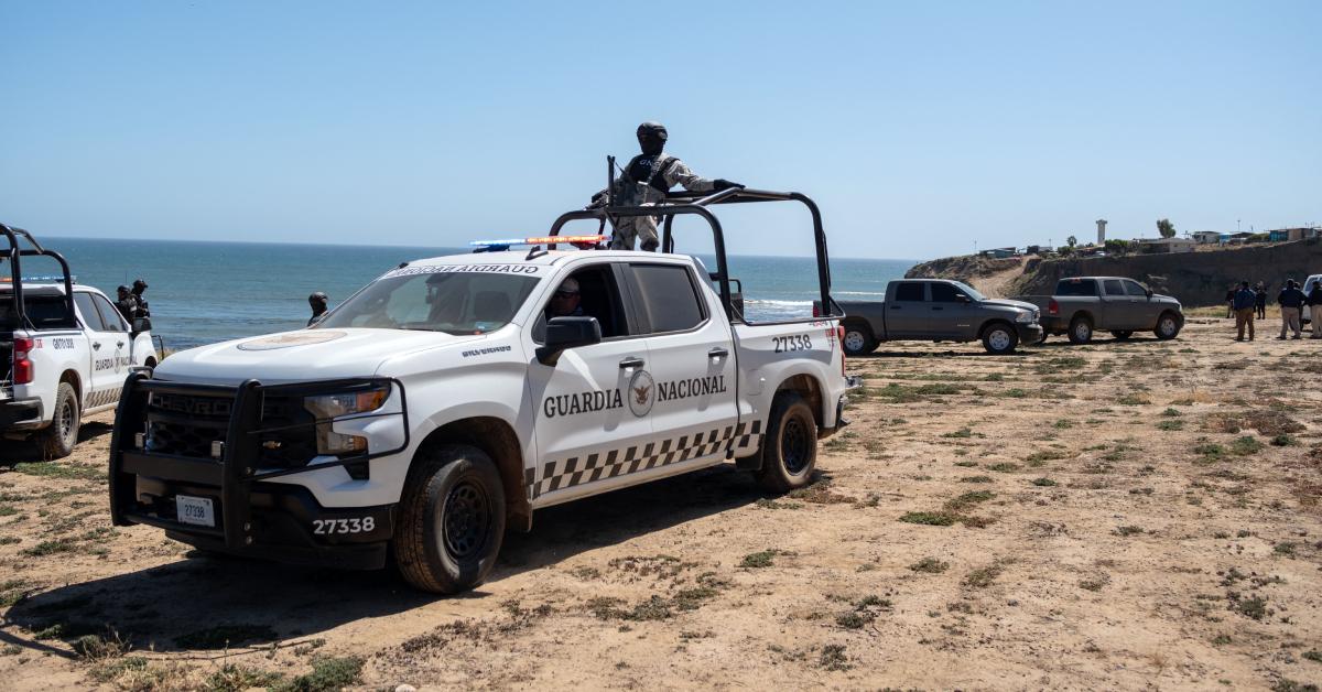 A National Guard vehicle in Ensenada, Baja California state, Mexico