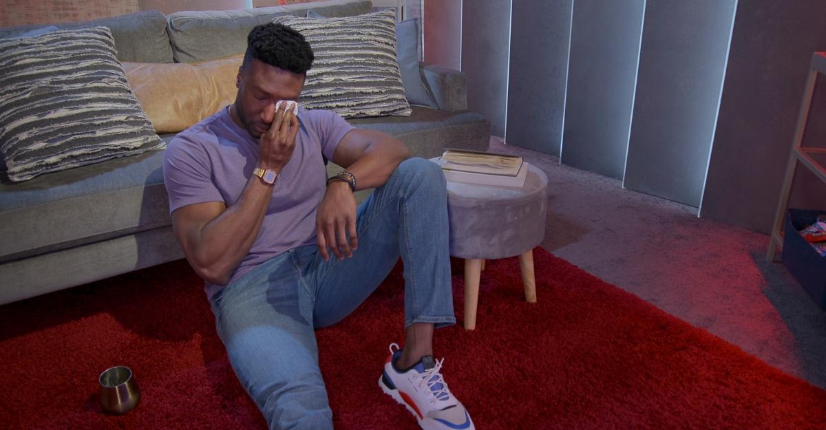 Uche gets emotional in the pods on Love Is Blind