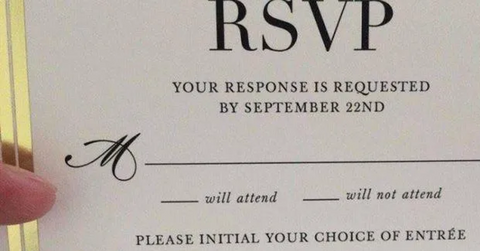 Wedding RSVP Card Lists Strange Menu Item and People Are Cracking Up