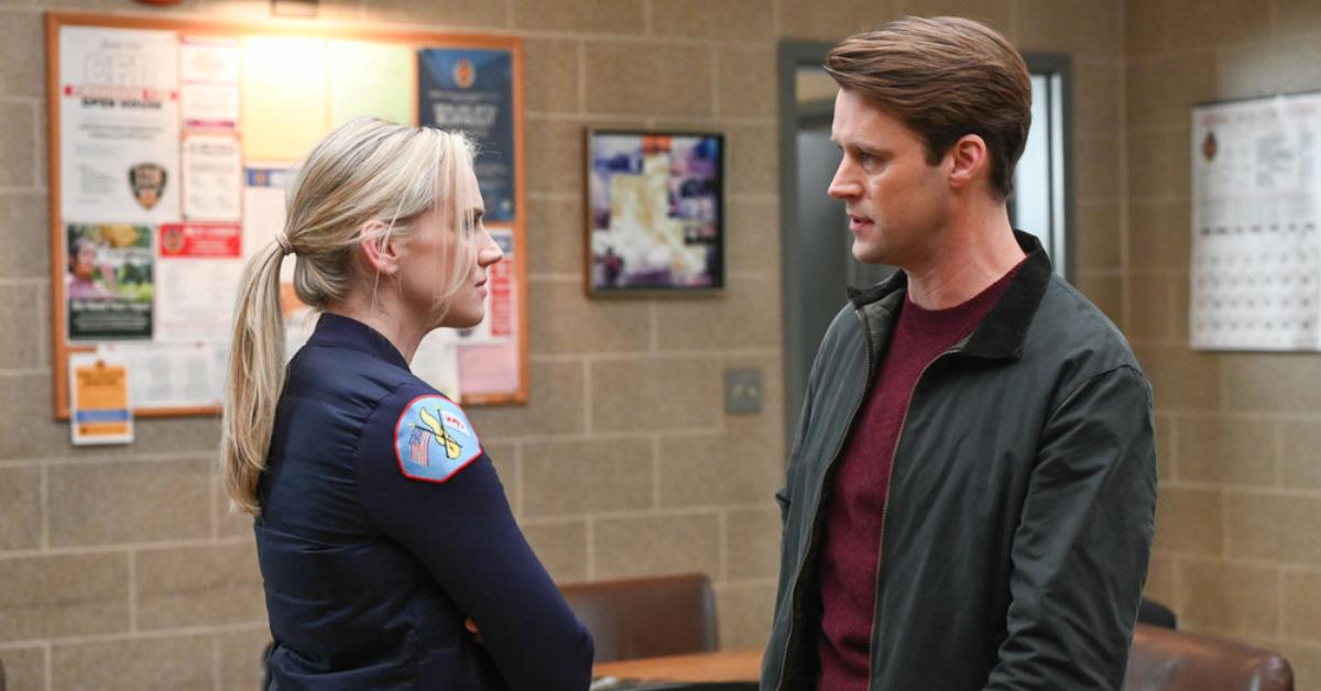 Kara Killmer as Sylvie Brett and Jesse Spencer as Matt Casey in Season 11 of 'Chicago Fire'