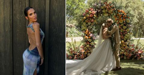 Lilah Gibney at Kouvr and Alex's wedding, Alex and Kouvr kissing at the altar.