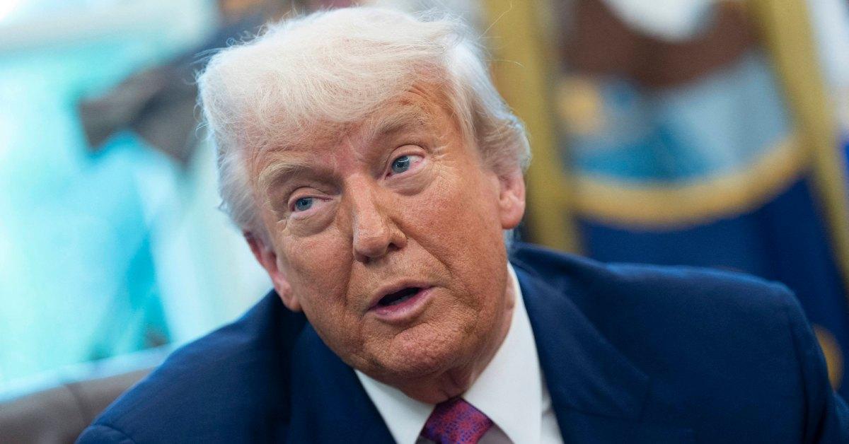 Donald Trump speaking in the Oval Office.