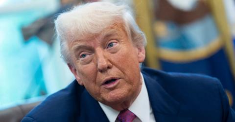 Donald Trump speaking in the Oval Office.