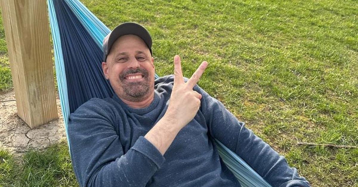 Gino Palazzolo in a hammock outside in an Instagram photo