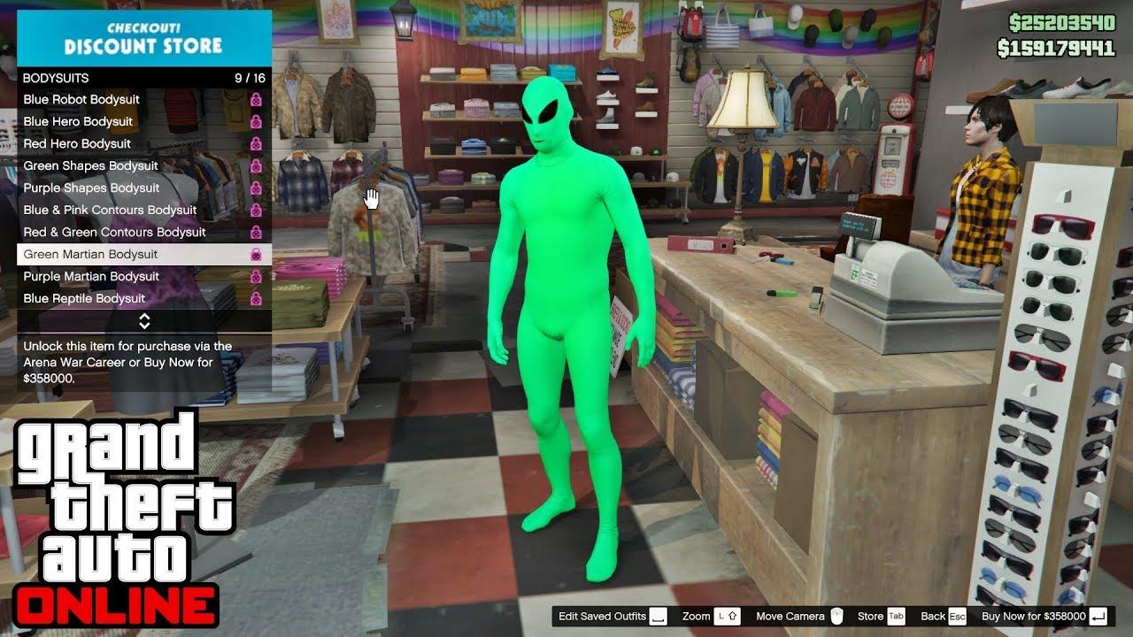 How To Get The Green Alien Suit In Grand Theft Auto Online - roblox alien outfit