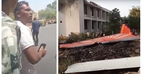 (L-R): Vishwash Kumar Ramesh; Part of the Air India plane