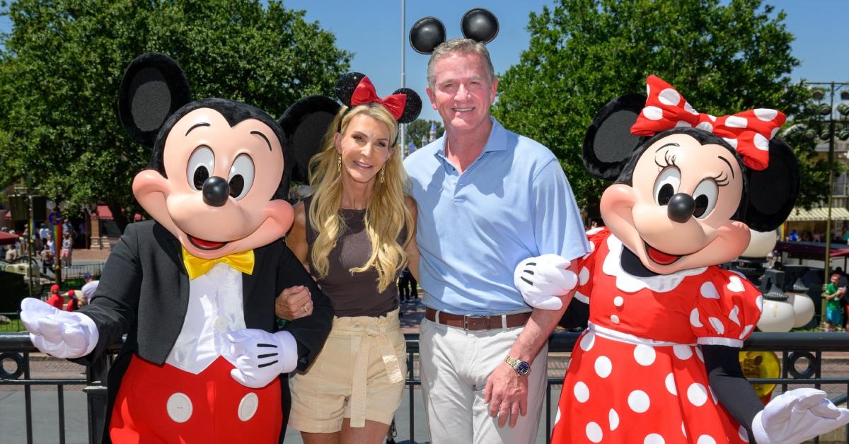 Joan and Chock pose with Mickey and Minnie during their 1-on-1 date at Disneyland.