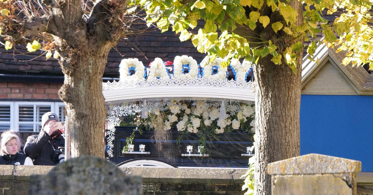 A floral arrangement spelling "Daddy" was spotted at Liam Payne's funeral. 