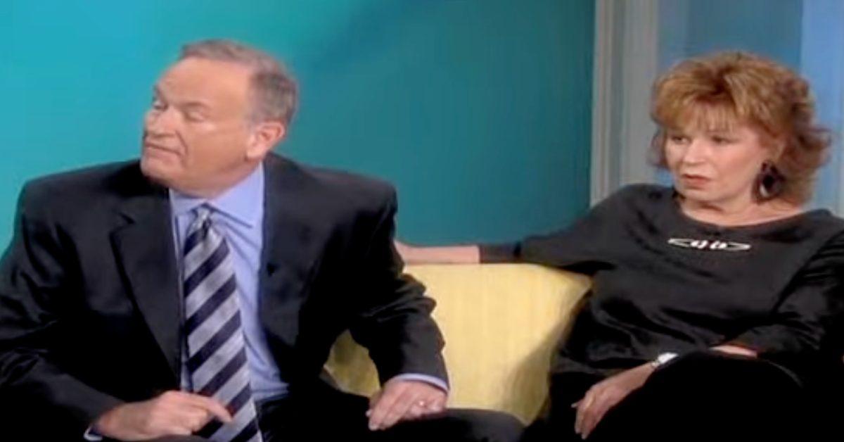 Joy Behar sitting next to Bill O'Reilly on 'The View'.