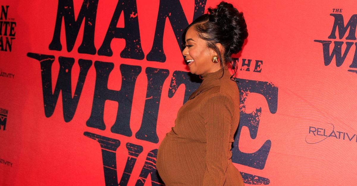 Skai Jackson pregnant at a movie premiere in 2024.