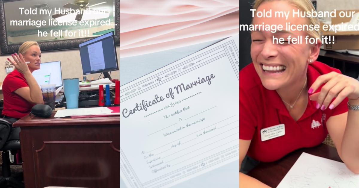 Wife Pranks Husband Marriage License Expired